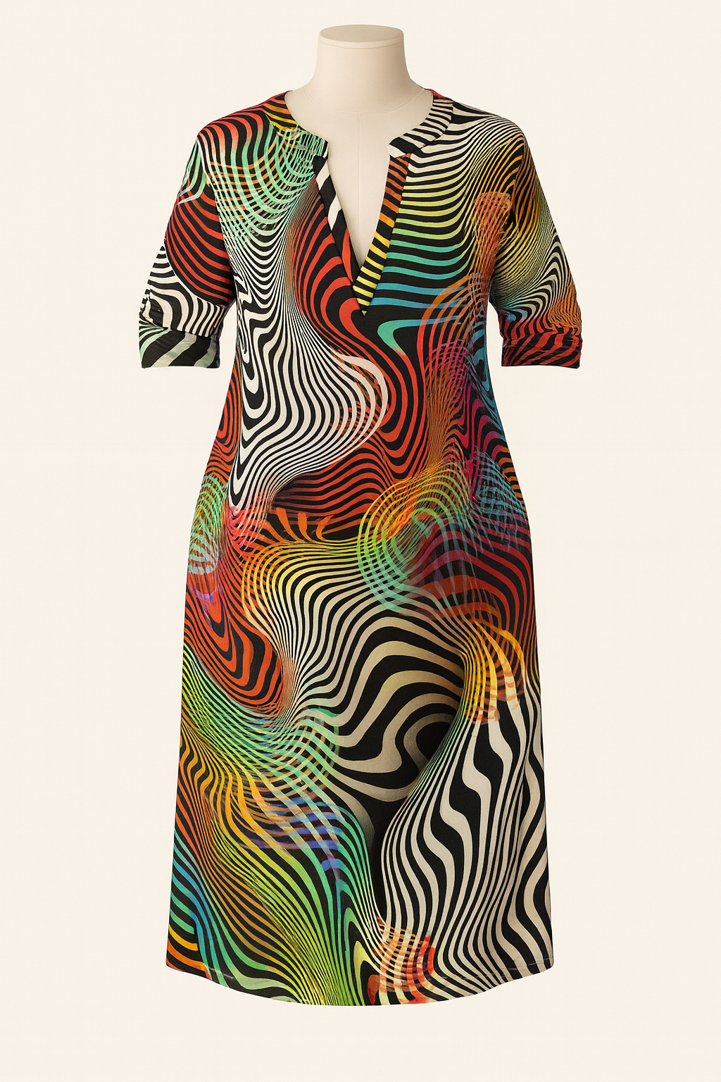 Yara™ – Elegant & Colorful Summer Dress with V-Neck