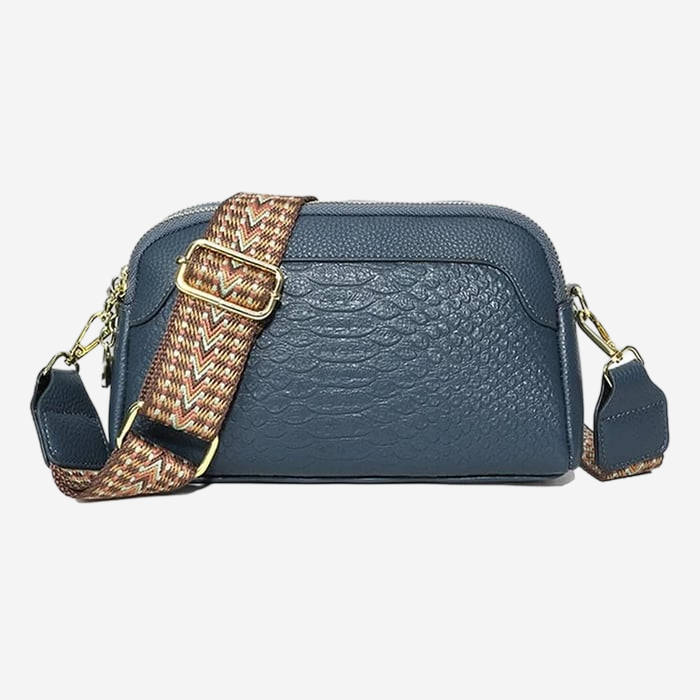SVEA | Stylish crossbody bag in leather with alligator pattern