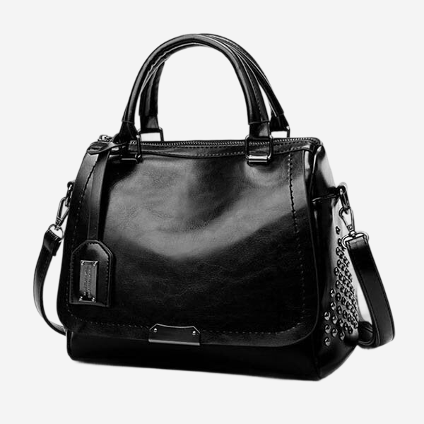 SVEA | Leather Bag with Studs and Handles