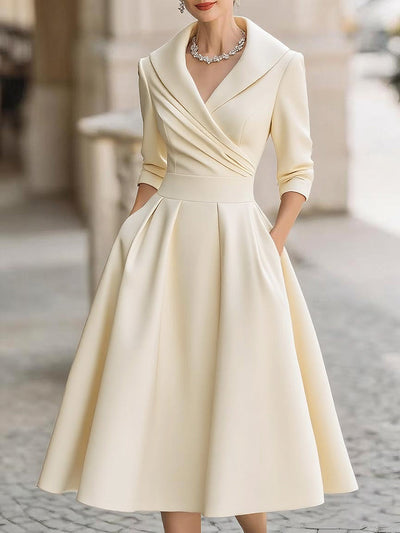 Sophia™ | Elegant Satin Midi Dress