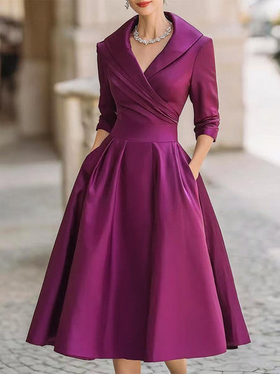 Sophia™ | Elegant Satin Midi Dress