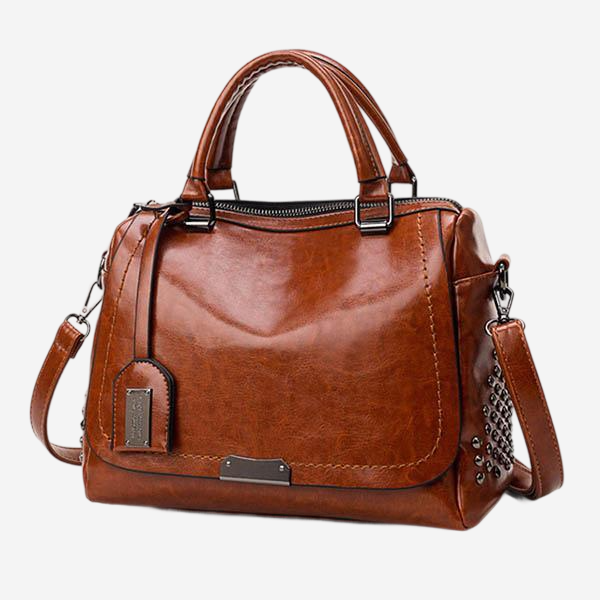 SVEA | Leather Bag with Studs and Handles