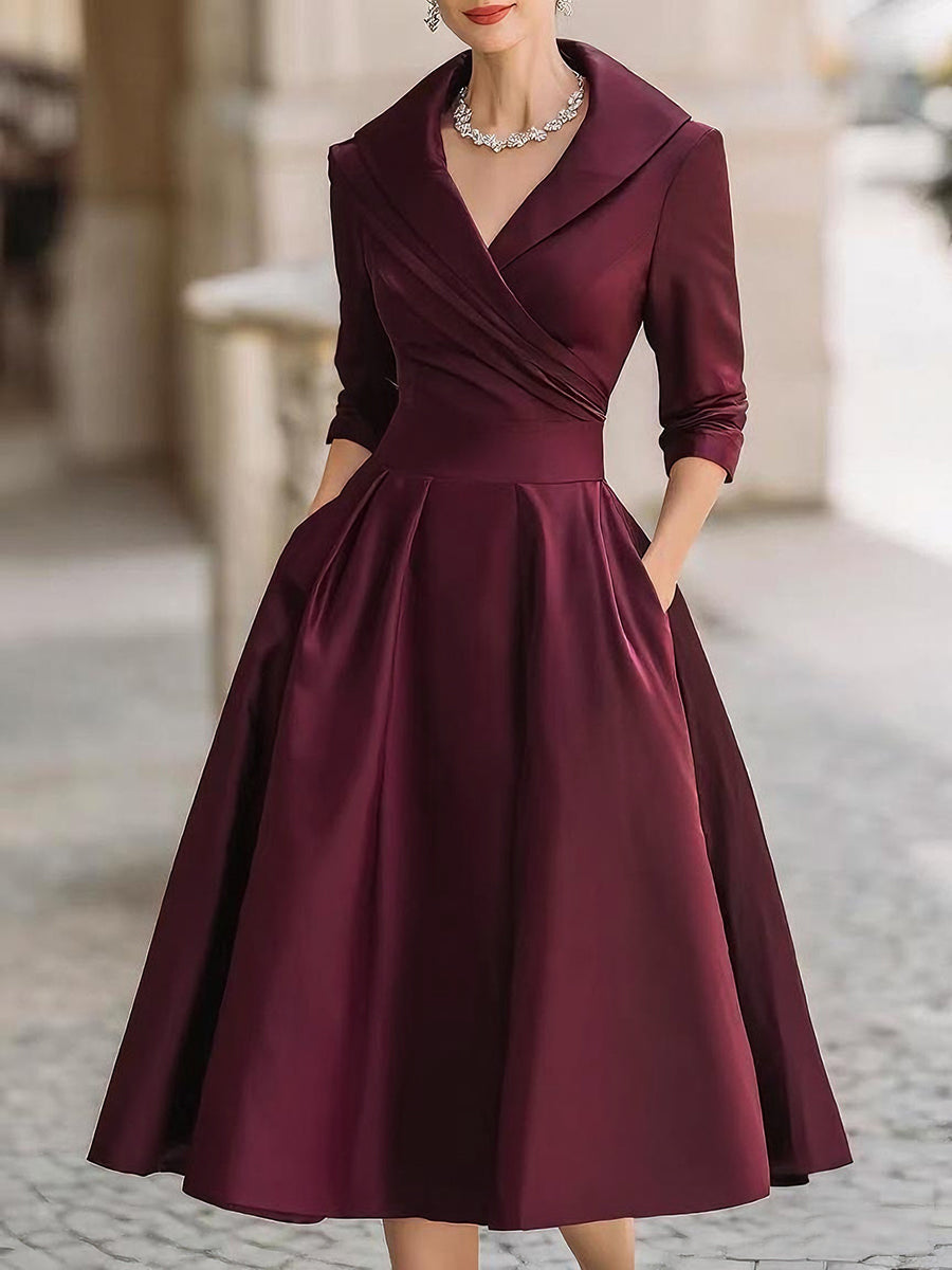 Sophia™ | Elegant Satin Midi Dress