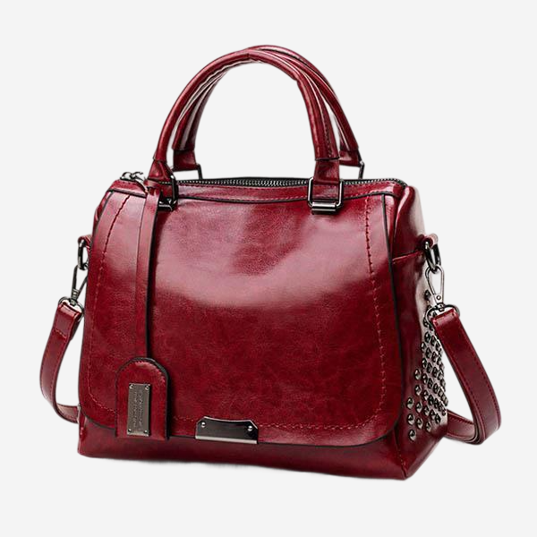 SVEA | Leather Bag with Studs and Handles
