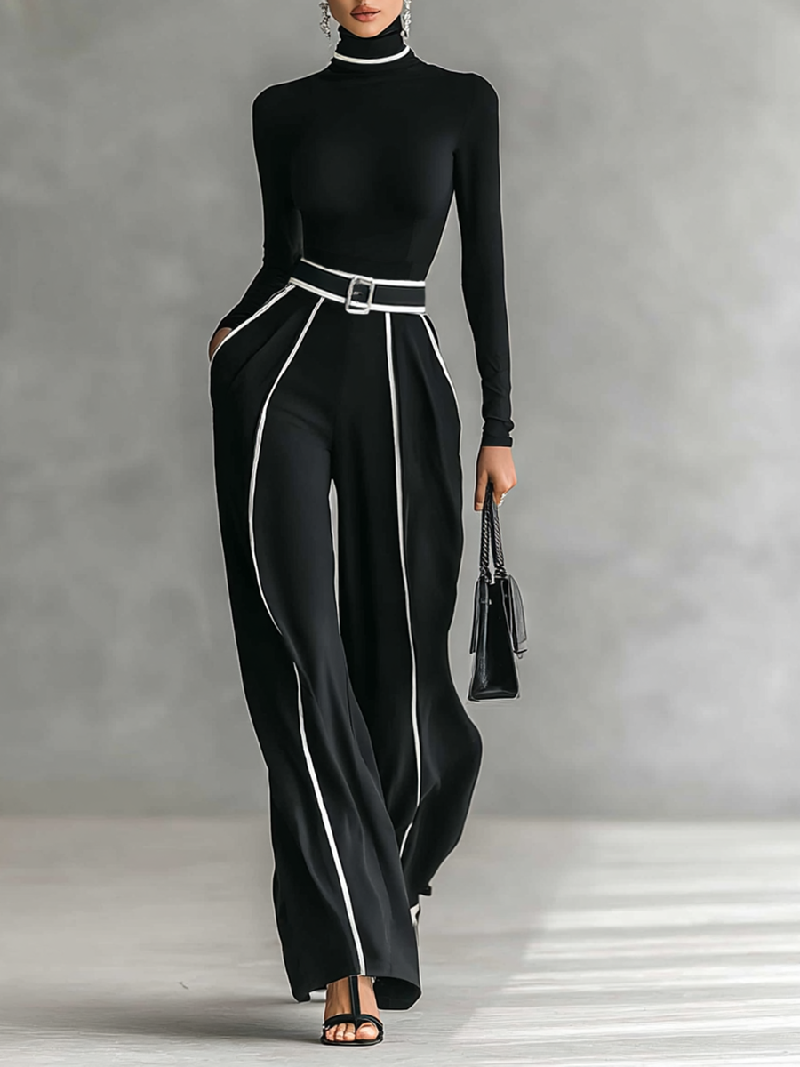 Lola | Two-Piece Set with Long Sleeve High Neck Top