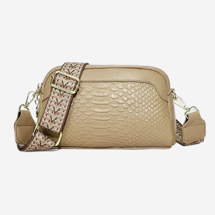 SVEA | Stylish crossbody bag in leather with alligator pattern