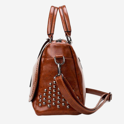 SVEA | Leather Bag with Studs and Handles