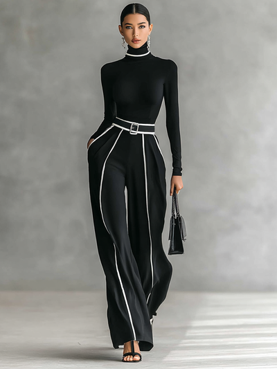 Lola | Two-Piece Set with Long Sleeve High Neck Top