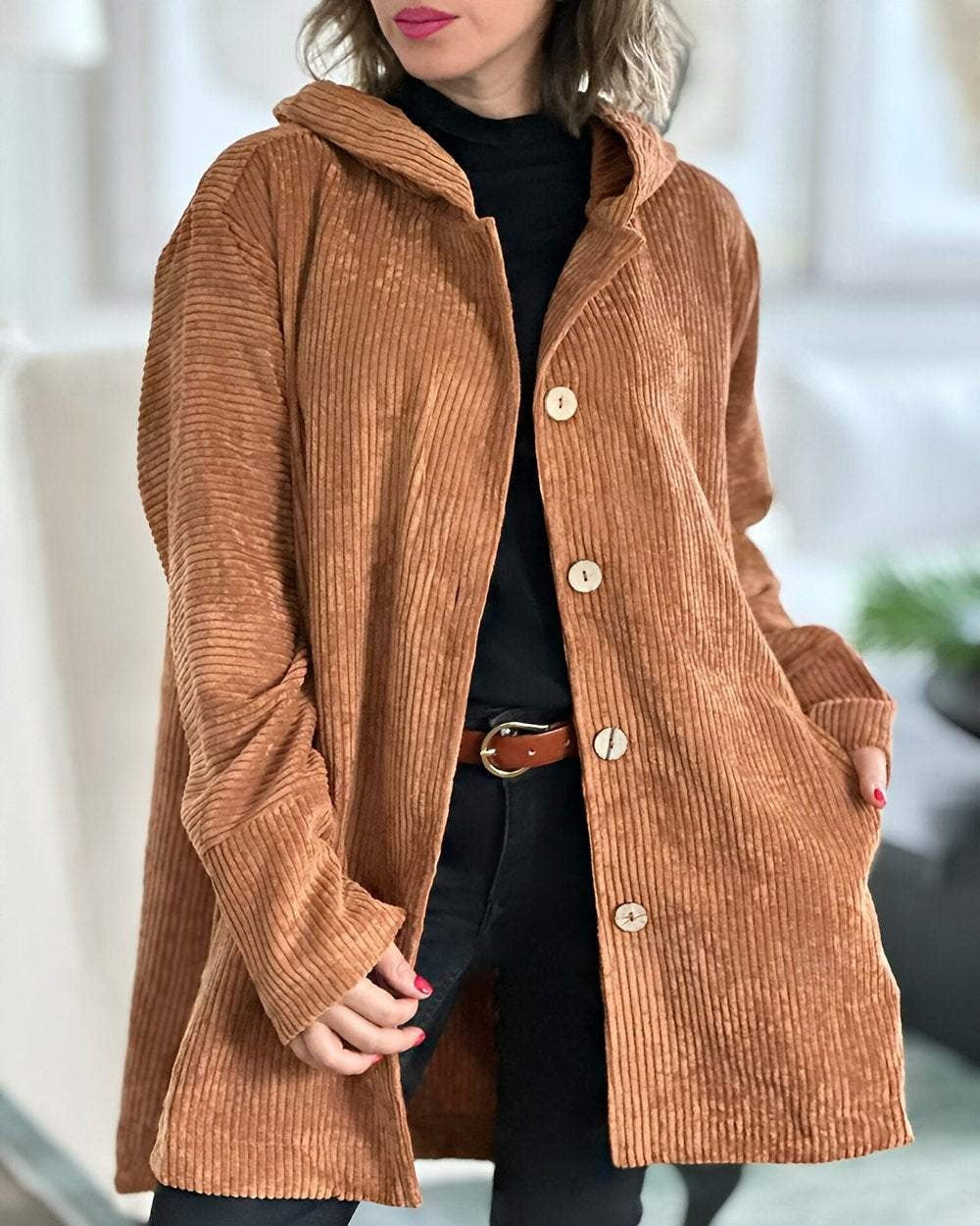 Grace™ | Cozy Corduroy Hooded Jacket
