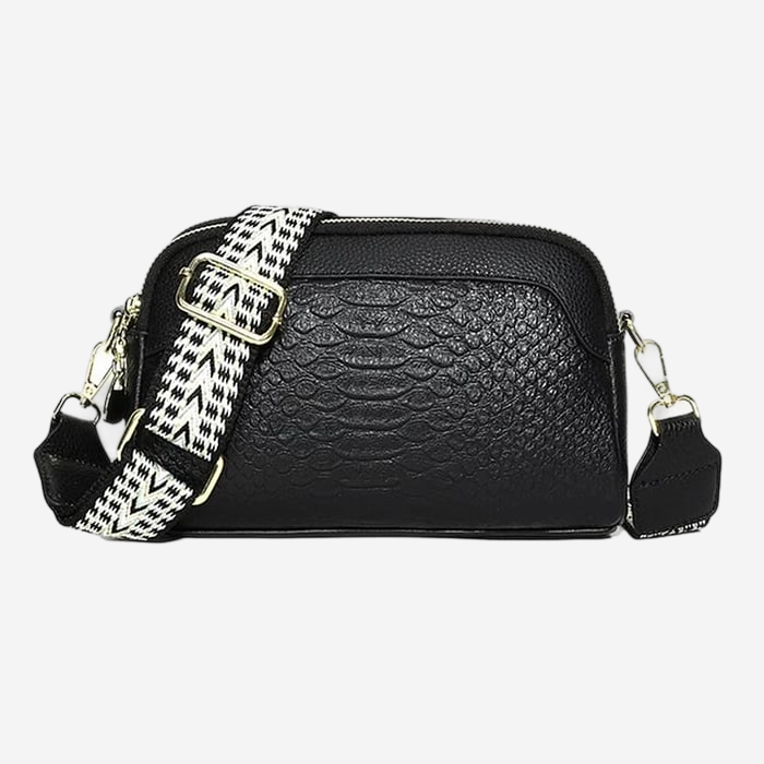SVEA | Stylish crossbody bag in leather with alligator pattern