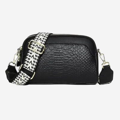 SVEA | Stylish crossbody bag in leather with alligator pattern