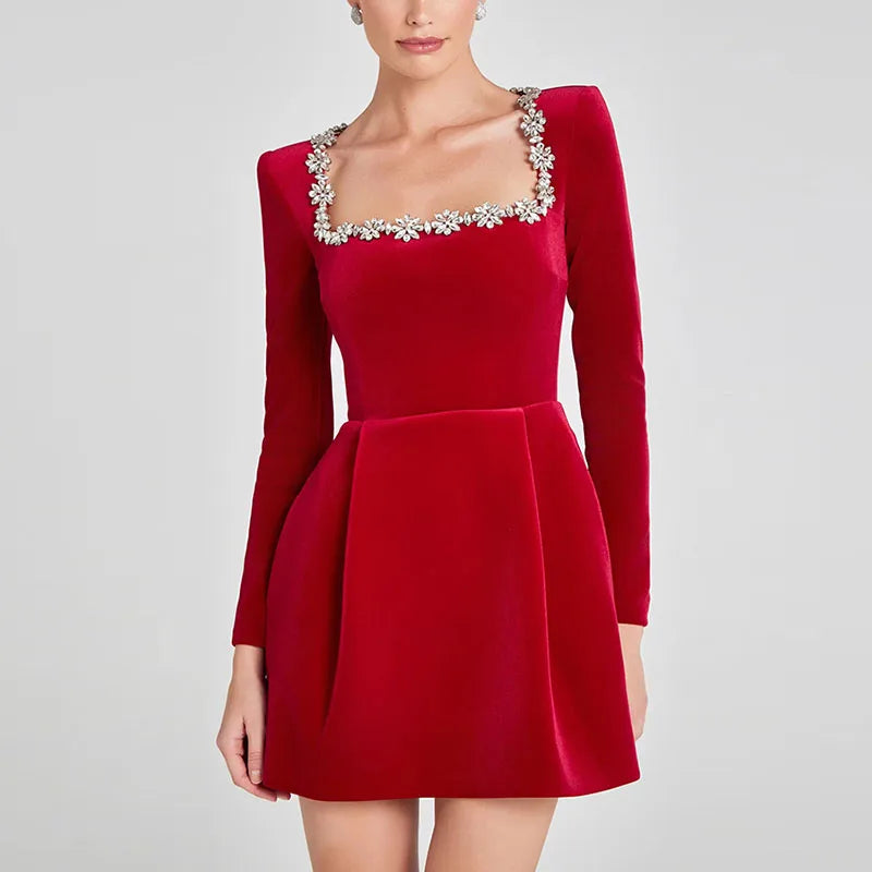 Grace™ | Velvet Crystal Dress