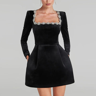 Grace™ | Velvet Crystal Dress