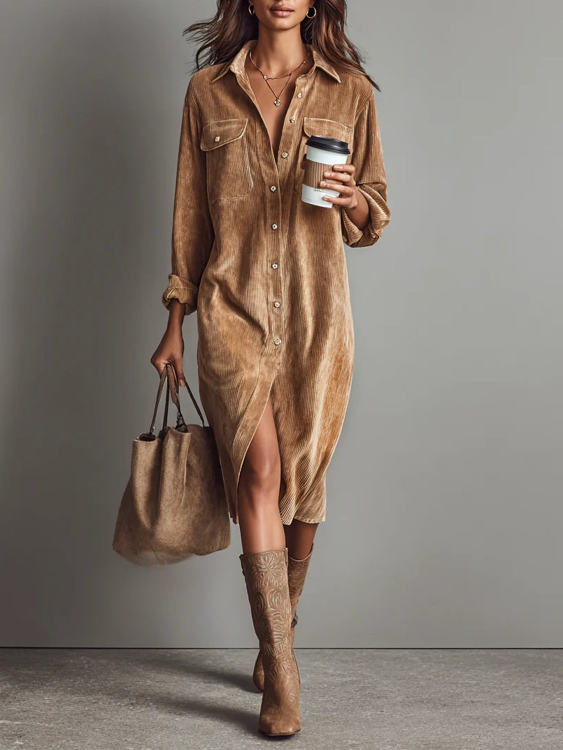 Macarena | Oversized Midi Corduroy Dress
