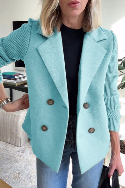 Olivia™ | Elegant Knit-Sleeve Blazer