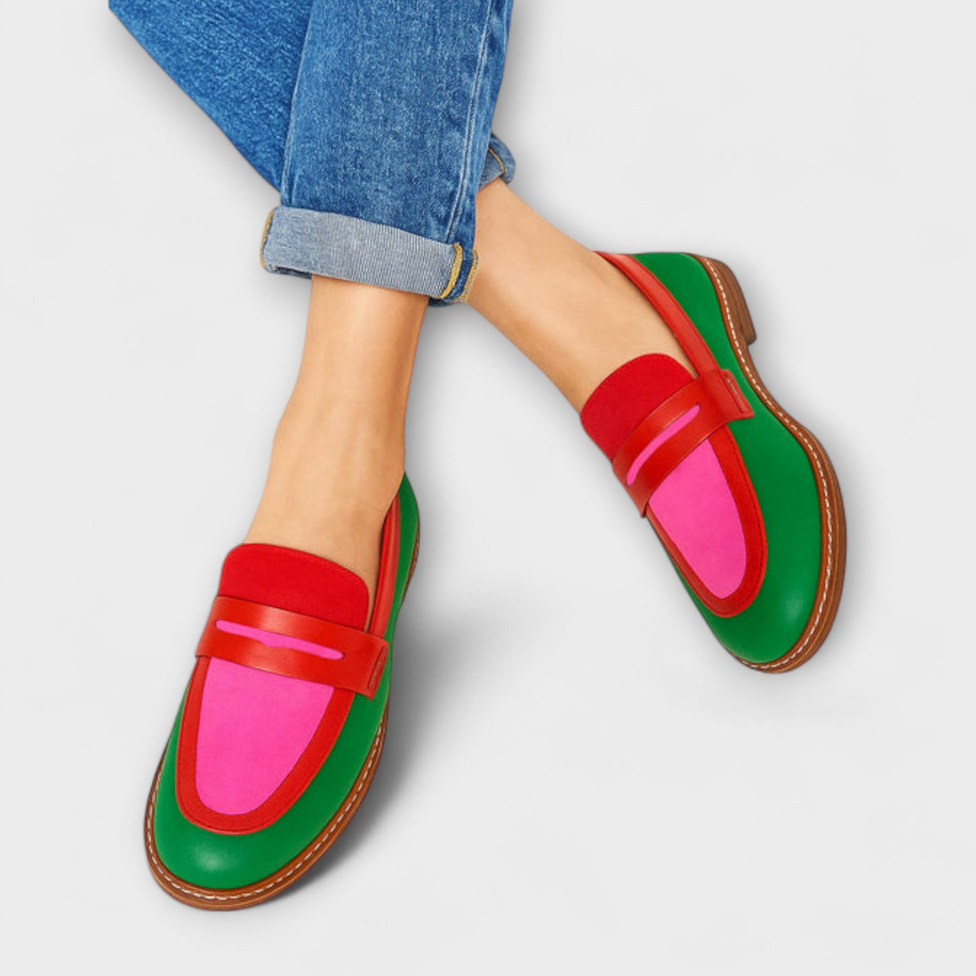 Klara™ | Color Block Loafers in Casual Style