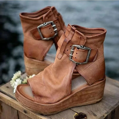 Emma™ | Vintage Look Wedge Sandals
