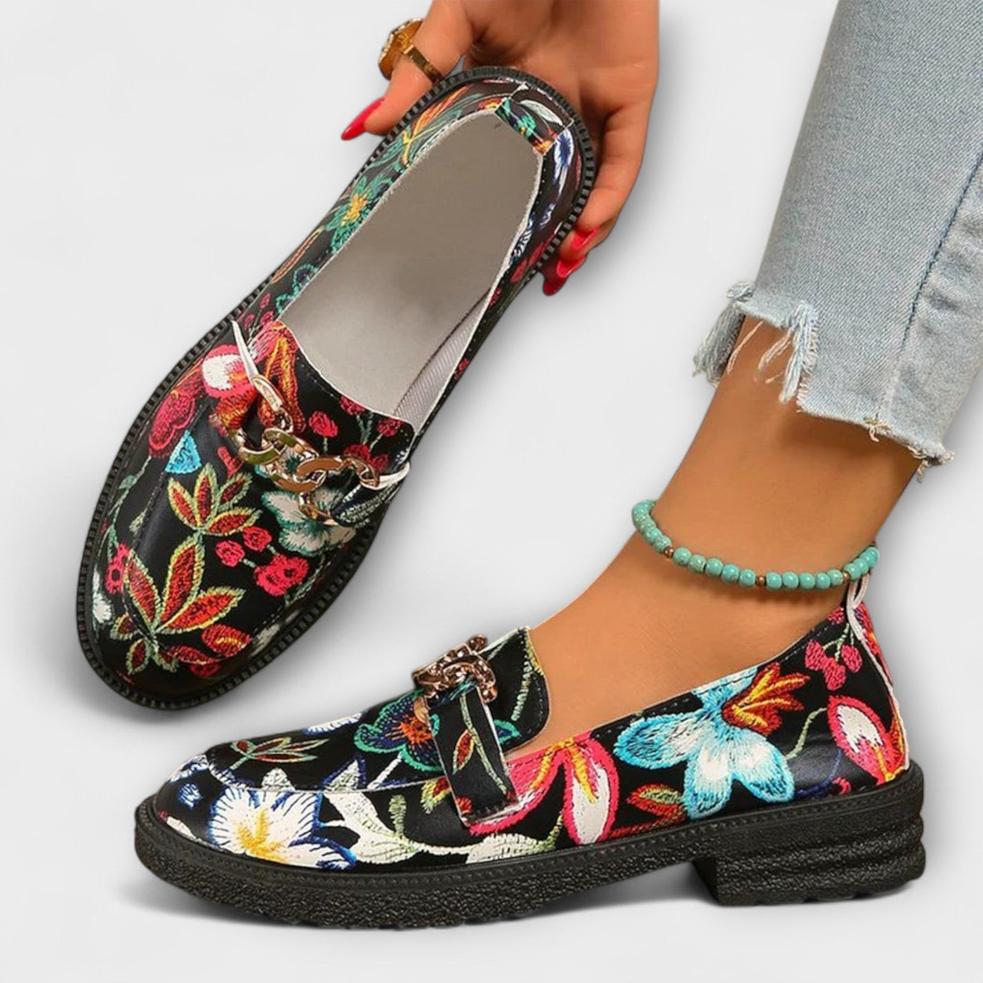 Wilma™ | Multicolored Loafers with Floral Pattern